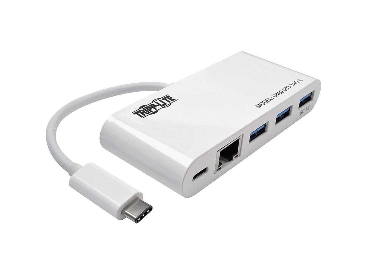 Tripp Lite 3 Port Usb C Hub W/Gbe, Usb C Charging Usb Type C Usb 3.1 Hub