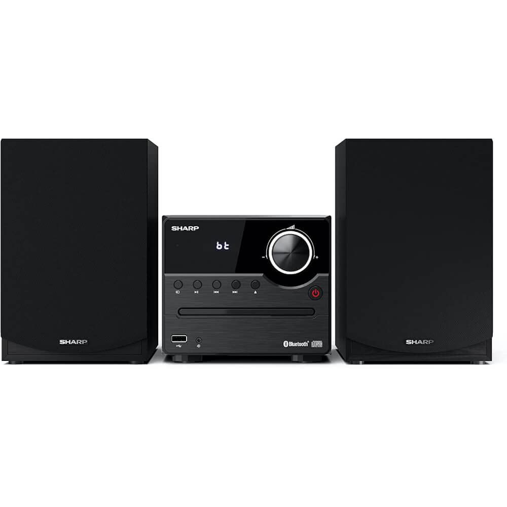 Sharp Xl B512 Micro Component Wireless Bluetooth Audio Streaming & Cd Player Wood Speaker System + Remote, Usb Port, Mp3 Playbac