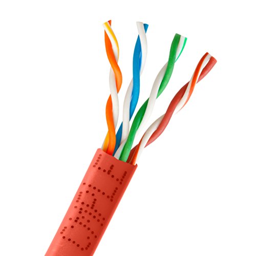 Cmple   Cat 5E Bulk Cable 350Mhz Utp 24Awg Bare Copper Cmr Rated 1000Ft Red