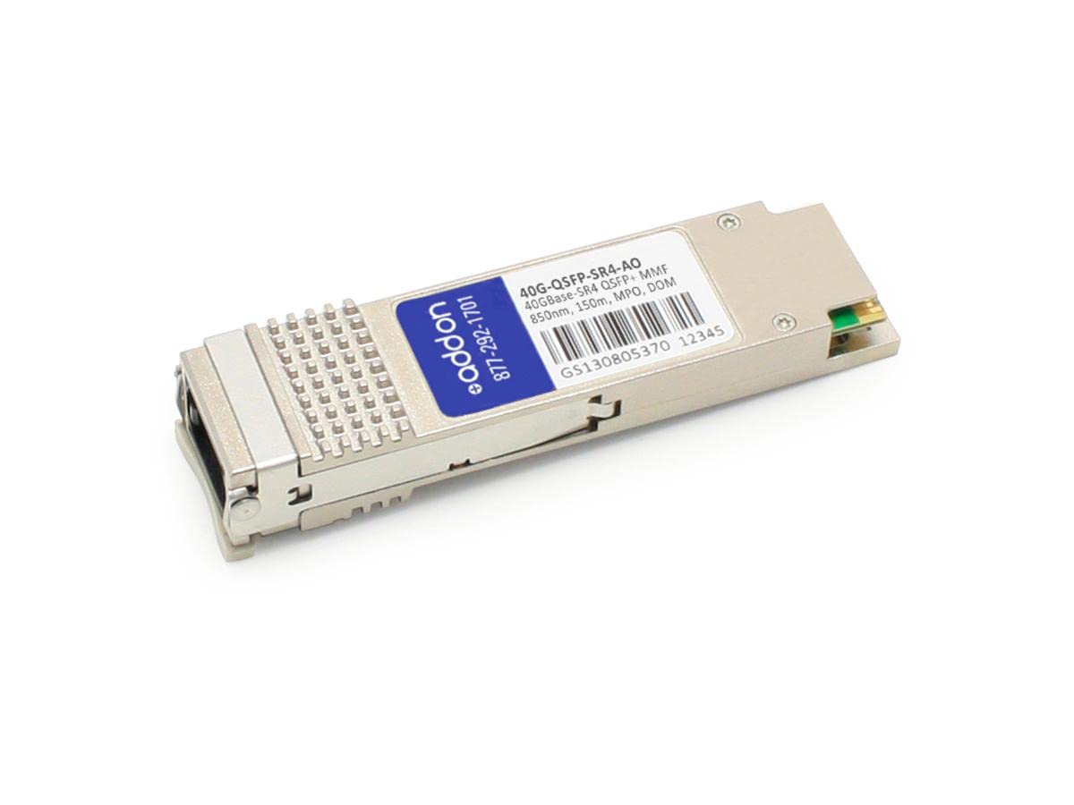 Addon Brocade 40G Qsfp Sr4 Compatible Taa Compliant 40Gbase Sr4 Qsfp+ Transceiver (Mmf, 850Nm, 150M, Mpo, Dom)