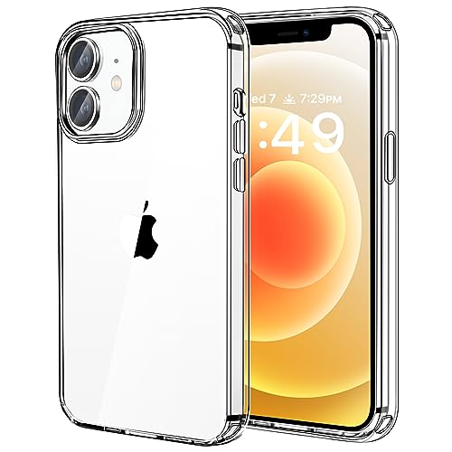 Jjgoo Compatiable With Iphone 12 Case And 12 Pro Case Clear, Transparent Shockproof Phone Case, Slim Anti Scratch Hard Pc Back P