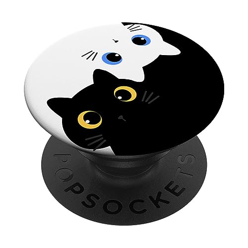 Yin Yang Yoga Zen Cute Cats   Yoga Gift Kitty Cats Popsockets Popgrip: Swappable Grip For Phones & Tablets