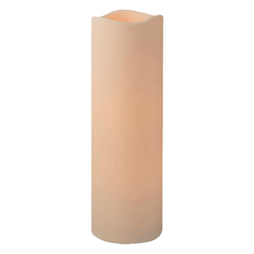 Everlasting Glow 6X18''H Led Out. Pillar, Bisque Christmas, 6Inl X 6Inw X 18Inh, White