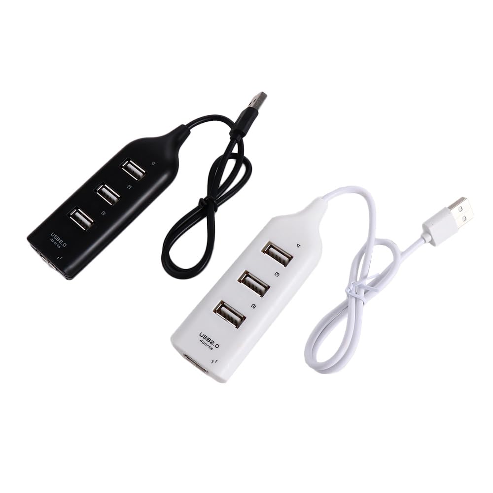 Vctitil 2Pcs 4 Port Usb 2.0 Hub Mini 4 Port Power Adapter Usb Splitter Computer Accessories 4 Port Notebook Receiver Multiple Ex