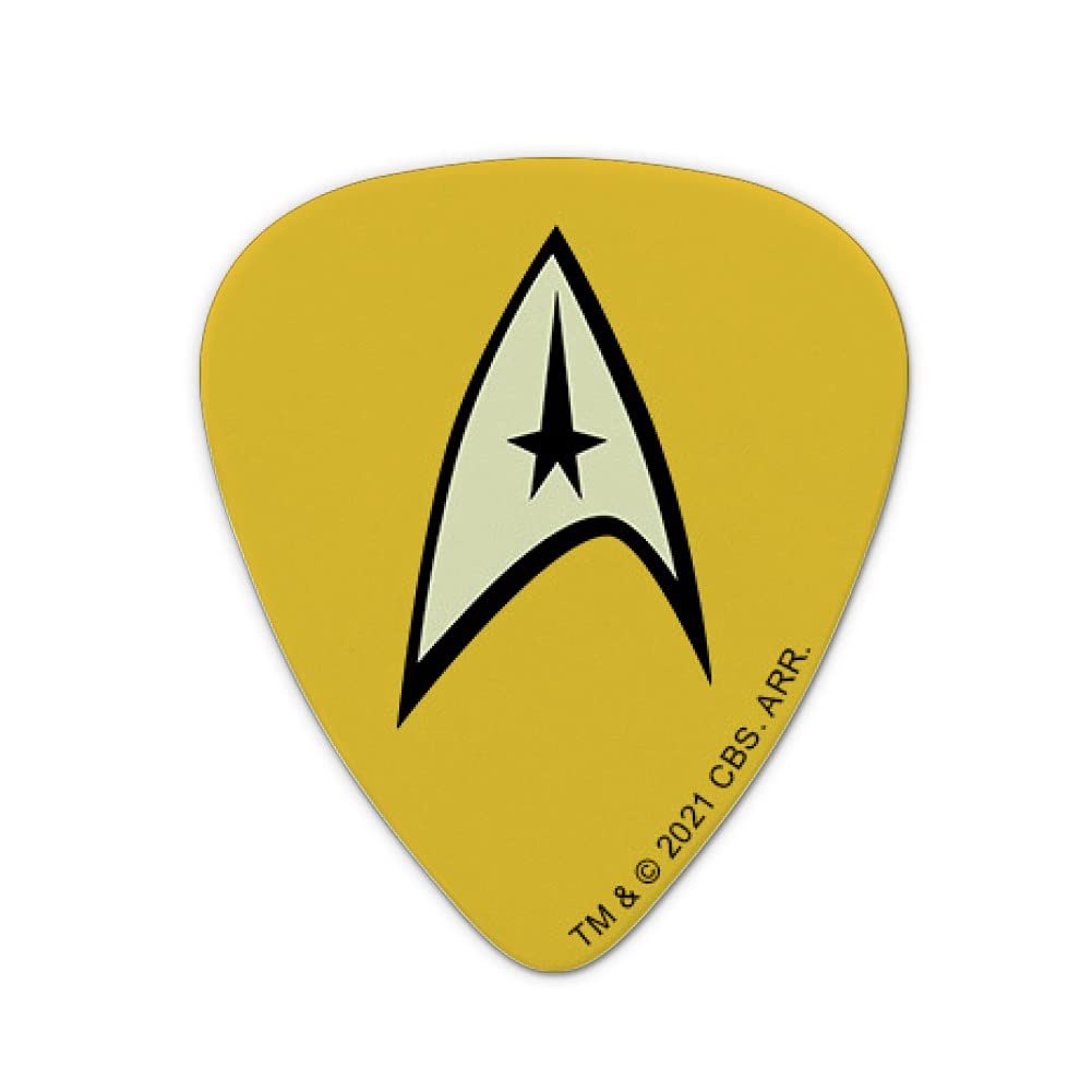 Star Trek Command Shield Novelty Guitar Picks Medium Gauge   Set Of 6