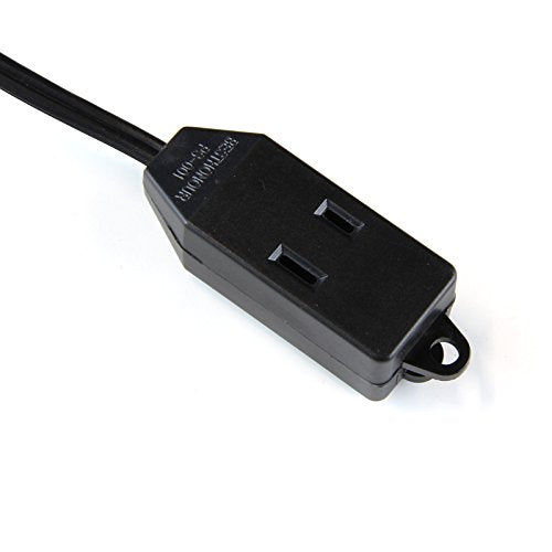 8 Feet Indoor 3 Outlet Extension Cord With Foot Switch   With Safety Water Proof Cover (2 Packs)