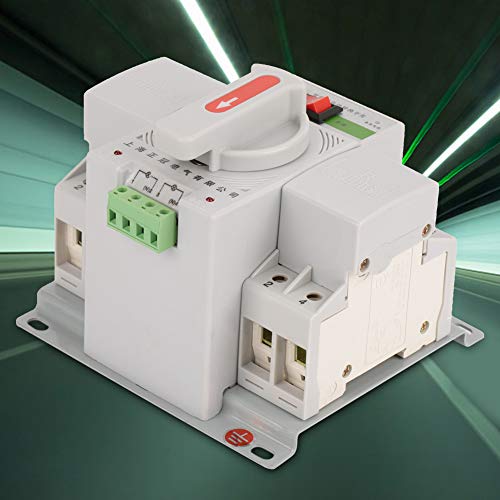 Mini Dual Power Automatic Transfer Switch 2P 63A 220V Toggle Switch Double Power Automatic Change Over Switch Circuit Breaker, N
