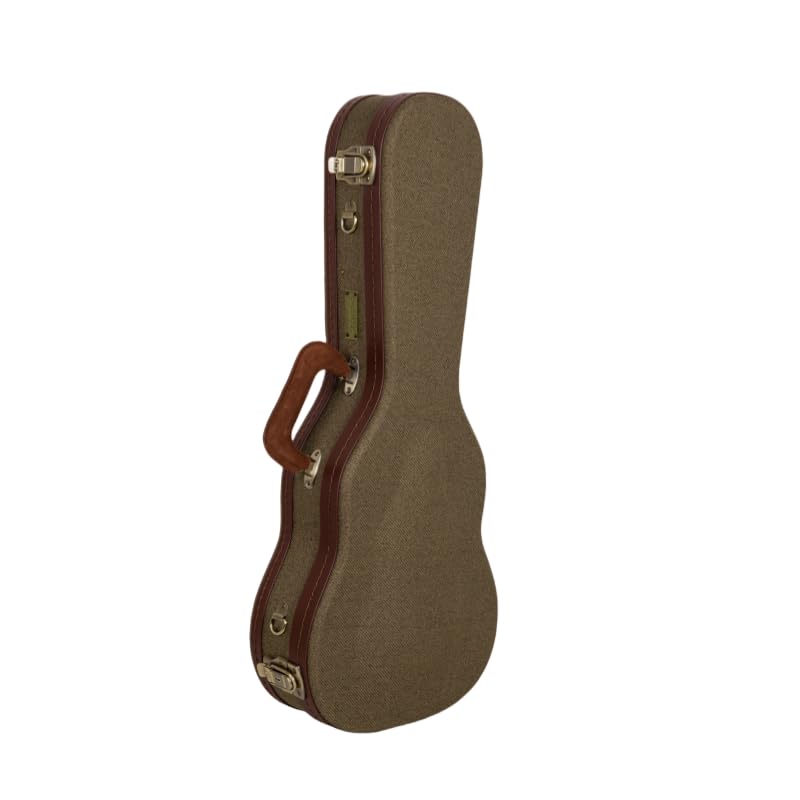 Crossrock Master Series Tenor Ukulele Case For 27 Large Body | Olive Green Eco Tweed Fabric, Re-Engineered Shell, Backpack Str