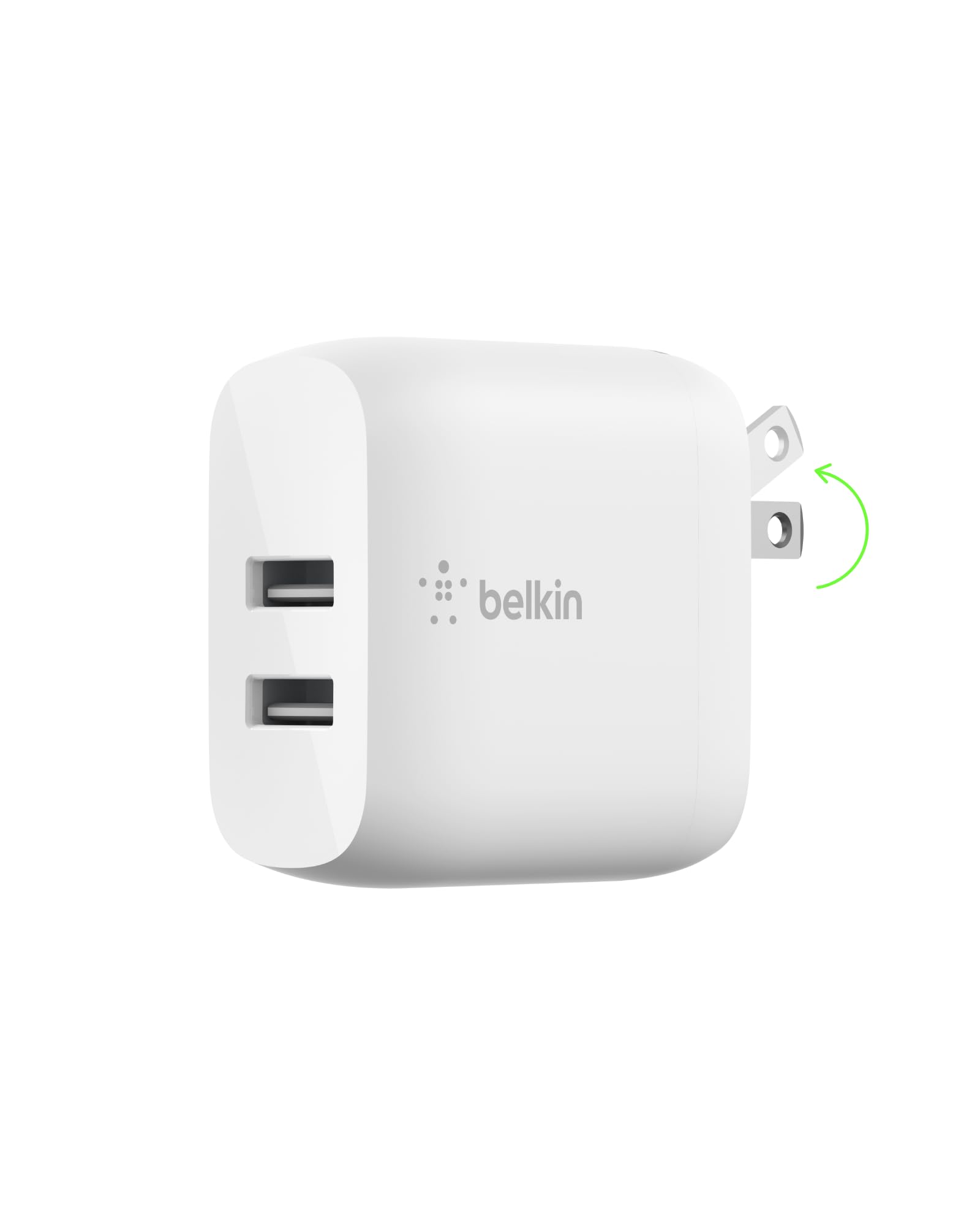 Belkin 24W Dual Port USB Wall Charger   iPhone Fast Charging   Charging Block for Power Bank, iPhone 16, iPhone 15, iPhone 14, iPhone13, iPad Pro, Samsung & More, (Cable Not Included)