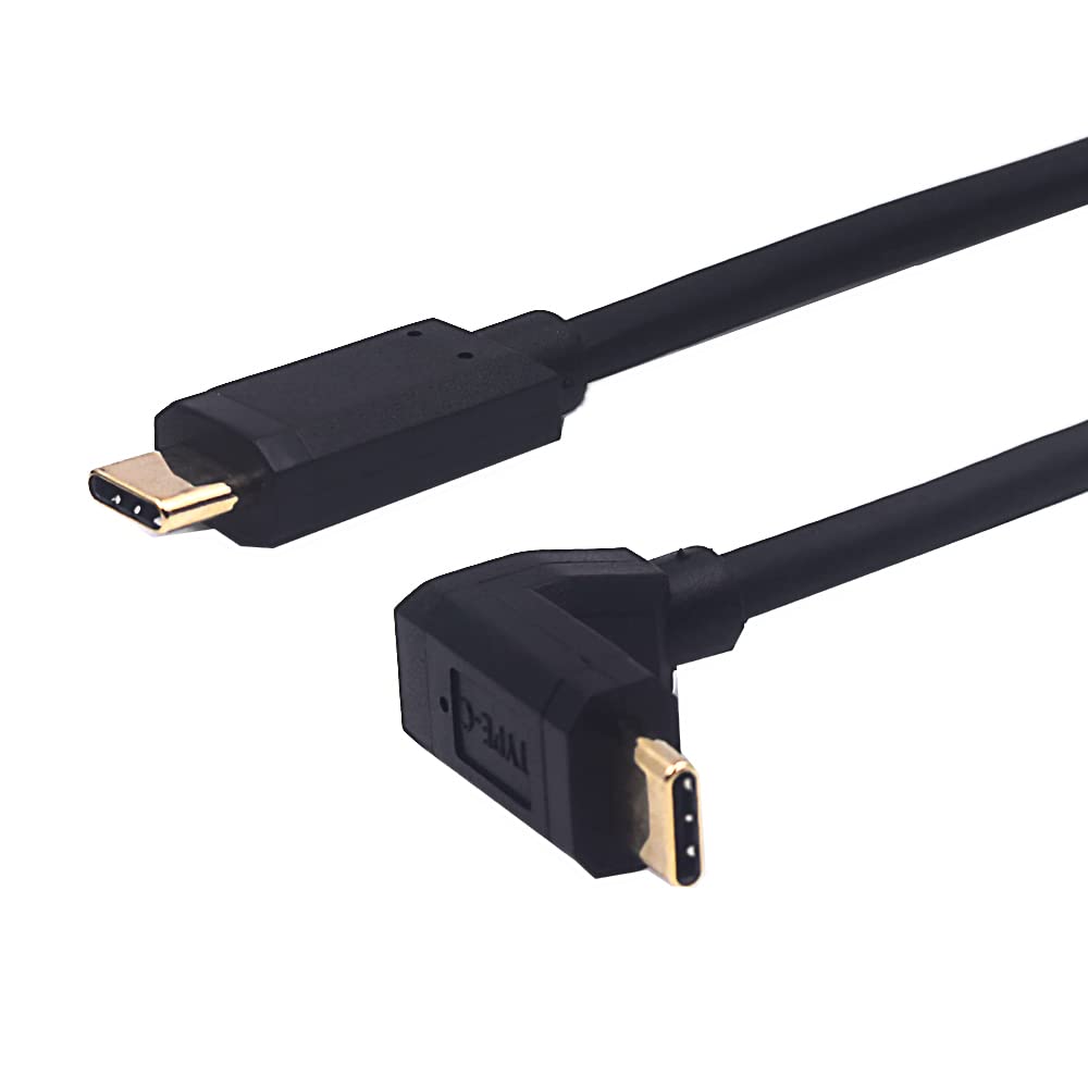 Kework 2Ft Usb 3.1 Type C Cable, Usb C Male To 90 Degree Up & Down Angle Usb C Male Cable, 3A & 10Gbps Sync Charging & Data Tran