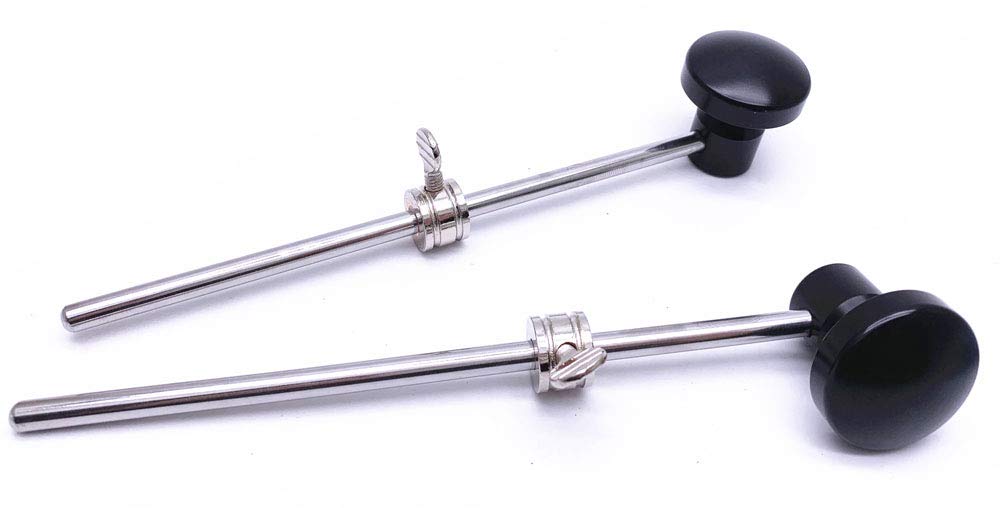 Jiayouy 2 Pieces Bass Drum Pedal Beater Aluminum Alloy Hammer Head Percussion Instrument Accessory Part Black 2