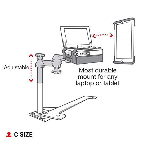 Ram Mounts No-Drill Laptop Mount For 19-23 Chevy Silverado + More Ram-Vb-203-Sw1 Compatible With 10 To 16 Wide Laptops