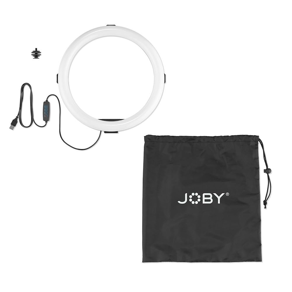 Joby Beamo Ring Light 12 - Large Led Selfie Ring Light For Phones Or Cameras With 3 Light Modes & 10 Brightness Levels, Mobile,