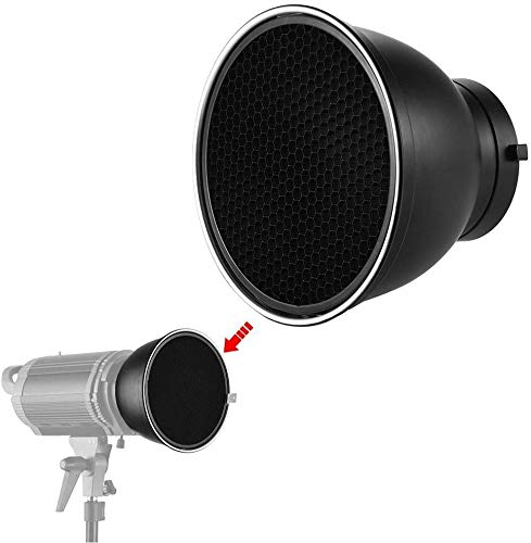 Standard Reflector Diffuser 7Inch/ 18Cm With 20/40/60 Degree Honeycomb Grid For Bowens Mount Studio Light Strobe Flash And Led V