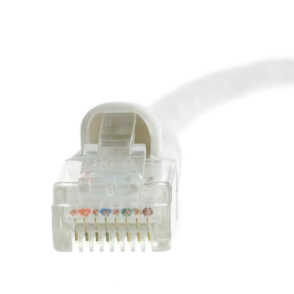 Cablewholesale 2 Foot White Cat6A Ethernet Patch Cable, Snagless/Boot With Rj45 Connector, 500 Mhz, 24 Awg, Utp(Unshielded Twist