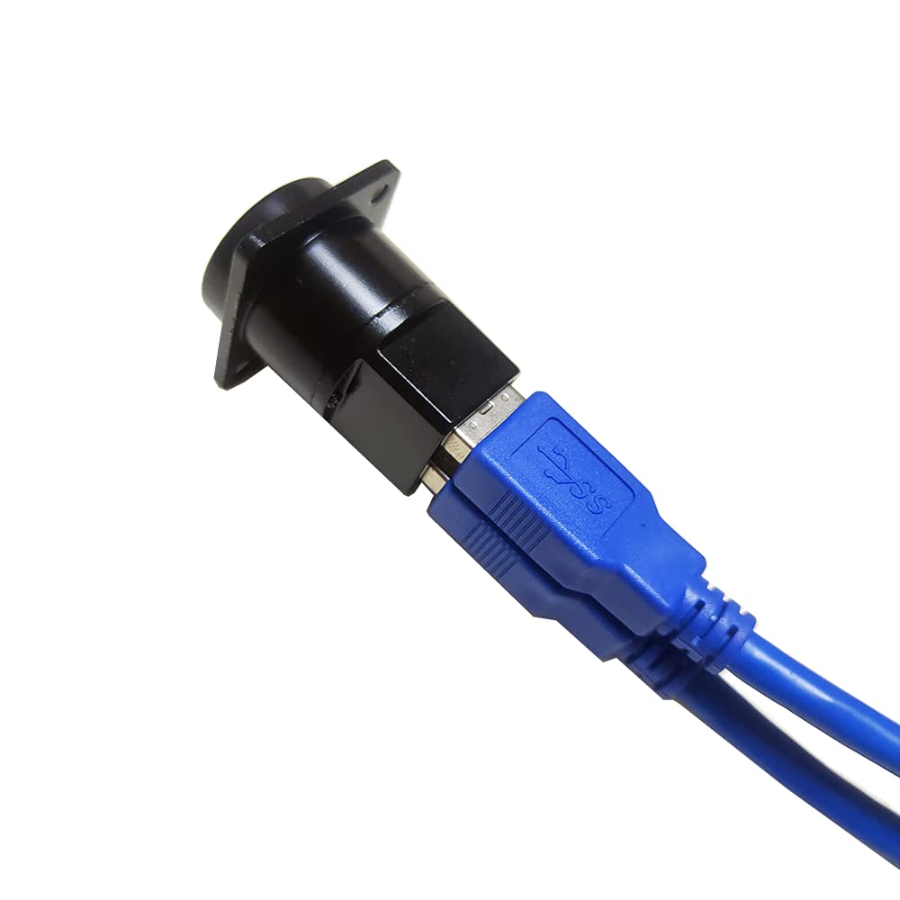 Anmbest Dual Usb3.0 Ip67 Waterproof Connector, 2 Ports Panel Mount Female To Female Usb Bulkhead Coupler Adapter With Weatherpro