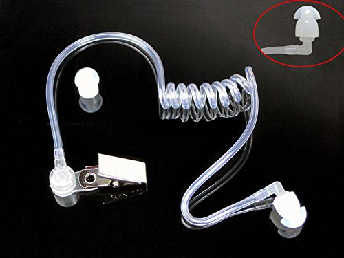 A Airsn Replacement Mushroom Earbud Ear Tips For Motorola Kenwood Two Way Radio Coil Tube Audio Kits/Transparent Acoustic Tube Earpieces (Standard Mushroom)