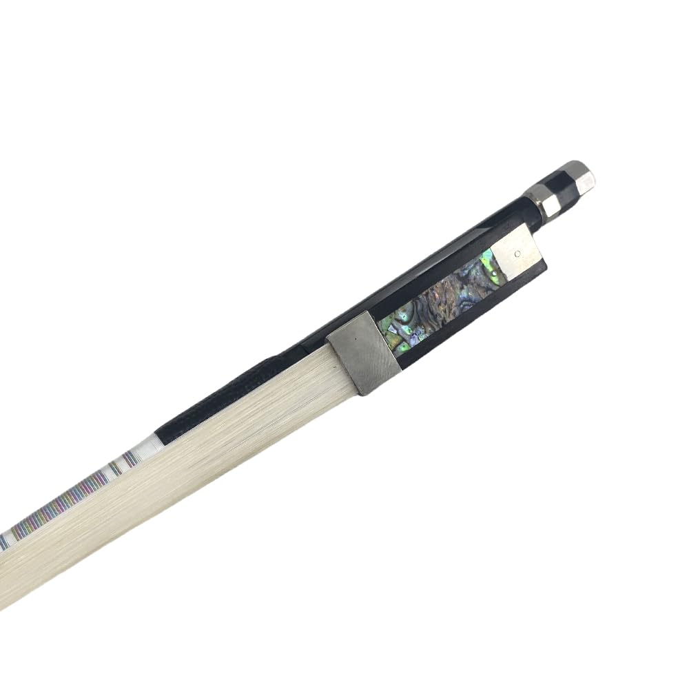 Yinfente Violin Bow 4/4 Carbon Fiber Ebony Frog With Shield Inlay,Mongolian Horse Hair,Stick&Well Balance 4/4 Violin Bow For All