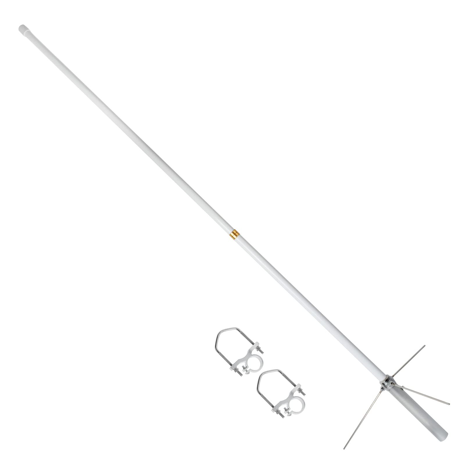 Uayesok Amateur Base Station Antenna Dual Band Uv 2Meter 70Cm Fiberglass Mobile Radio Antenna Vertical Base Antenna 5.8' 200W Hi