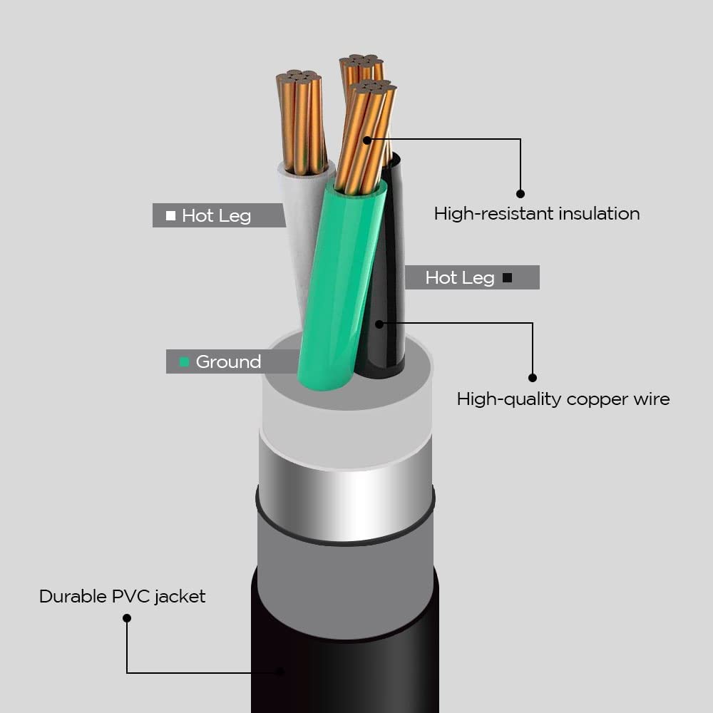 50Ft 220V 50Amp Welder Extension Cord, 8 Gauge Heavy Duty Industrial Nema 6 50 Welding Machine Cord With Lighted End For Mig Tig