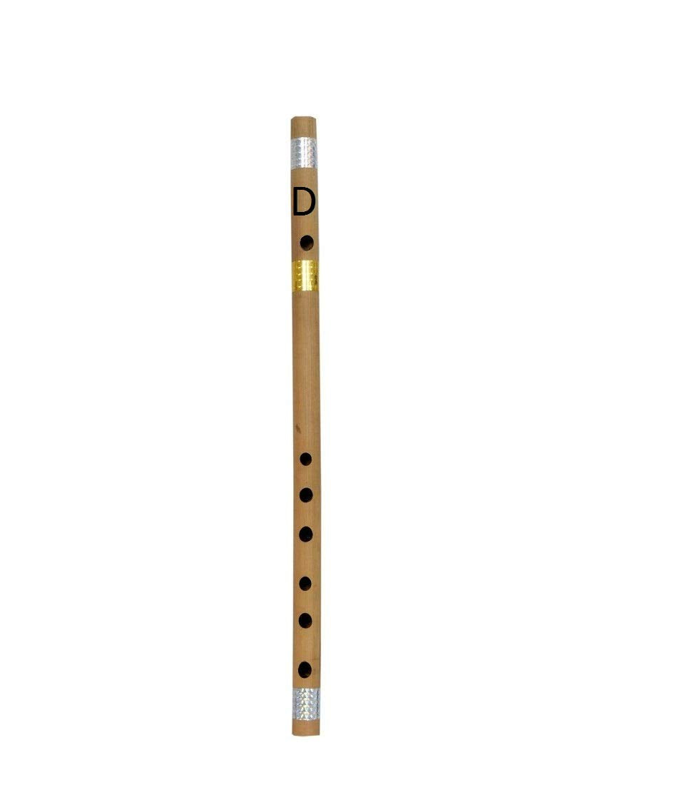 Ibda Flute 48Cm With Gold Colour And Silver Colour Tape For Beginner Natural Bamboo Bansuri .Go Vocal For Local For Learners (C