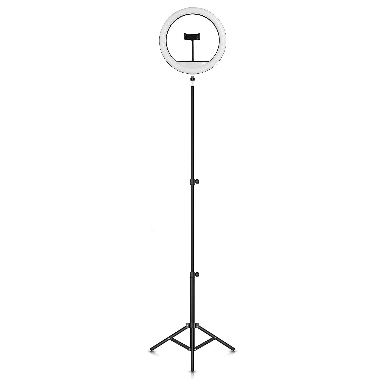 Supersonic Sc 2410Sr Selfie Ring Light With Tripod Stand And Cell Phone Holder For Live Stream/Makeup With Dimmable Led Lighting