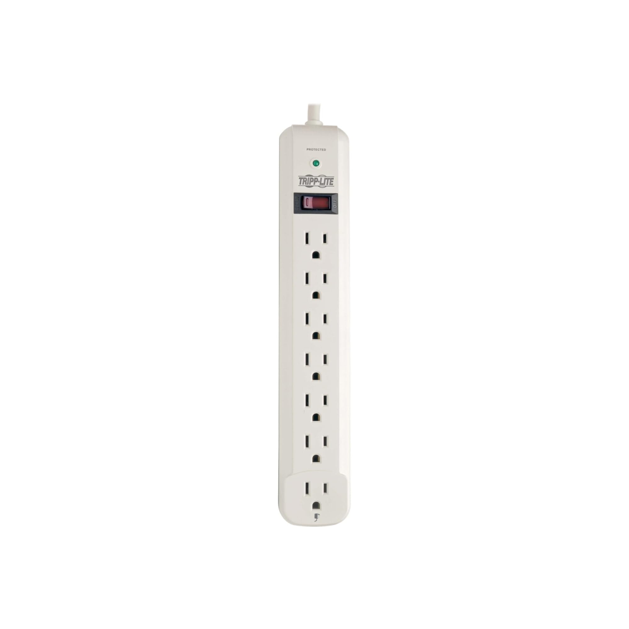 Tripp Lite Protect It! Surge Protector, 7 Ac Outlets, 25 Ft Cord, 1,080 J, Light Gray