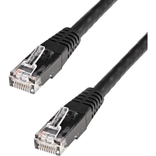 Startech.Com 1Ft Cat6 Ethernet Cable   Black Cat 6 Gigabit Ethernet Wire  650Mhz 100W Poe++ Rj45 Utp Molded Category 6 Network/P