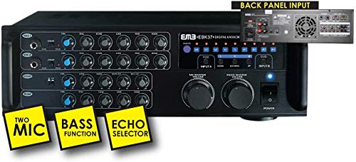 Emb Pro 700 Watt Digital Rack Mountable Karaoke Mixer Stereo Amplifier Ebk37Bt With Usb, Echo And Bluetooth Streaming
