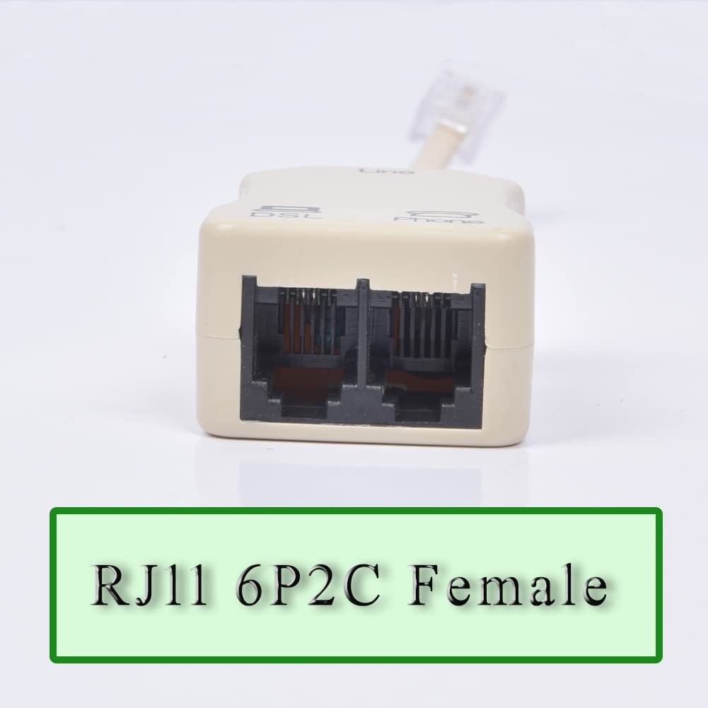Antfly 3 Pack Dsl Filters With Built In Splitter   2 Wire, 1 Line, Rj11 6P2C Male To 2 Female Telephone Modem Adsl Splitter