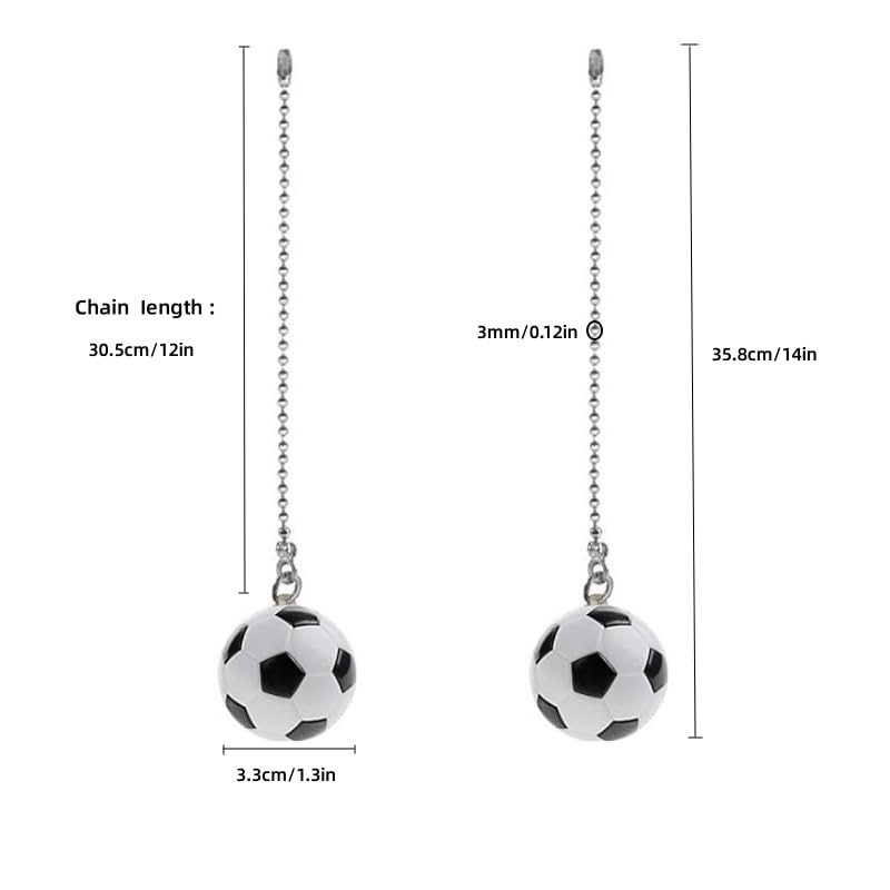 Luoqiufa 2Pcs Ceiling Fan Chain Pulls Decorative Extension 12 Inches Football Extender Ornaments Pendant Fan Pulls Set For Ceili