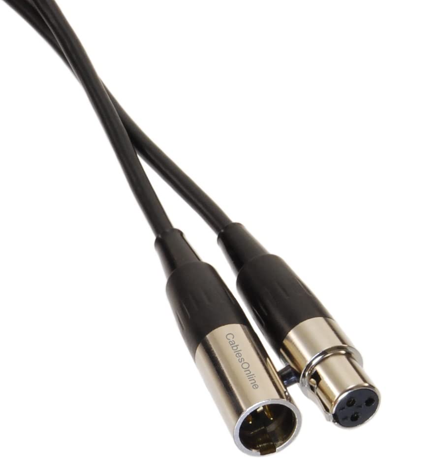 Cablesonline 10Ft Mini Xlr 3 Pin Male To Mini Xlr 3 Pin Female Pro Microphone Cable, Xm 010