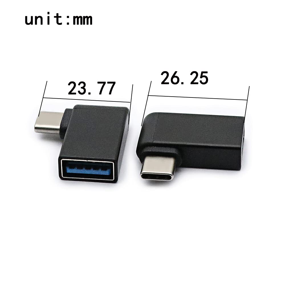 Rgzhihuifz Right Angle Usb C To Usb 3.0 Adapter 90 Degree Type C Male To Usb A 3.0 Female Converter,On The Go(Otg) For Smartphon