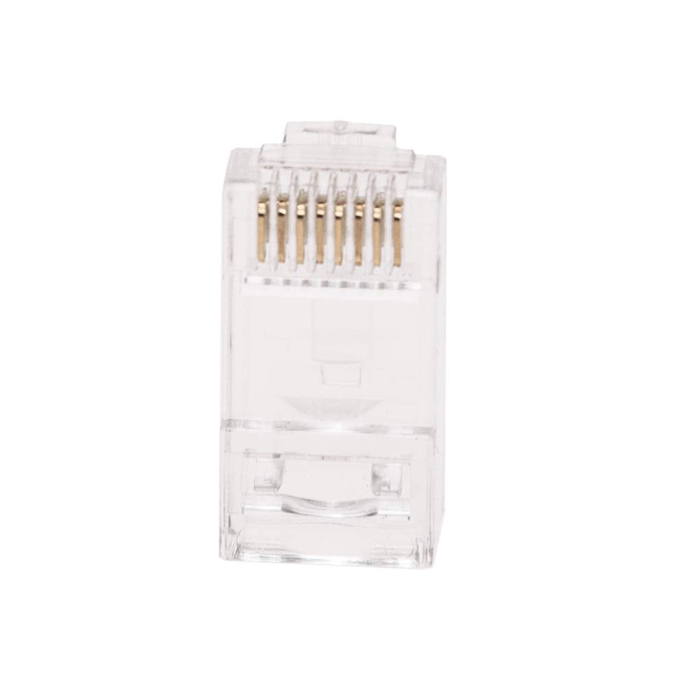 Cat6A Rj45 Crimp Connectors For Stranded Cable With Wire Insert Guide And Spacer Bar (50 Connectors/Bag)