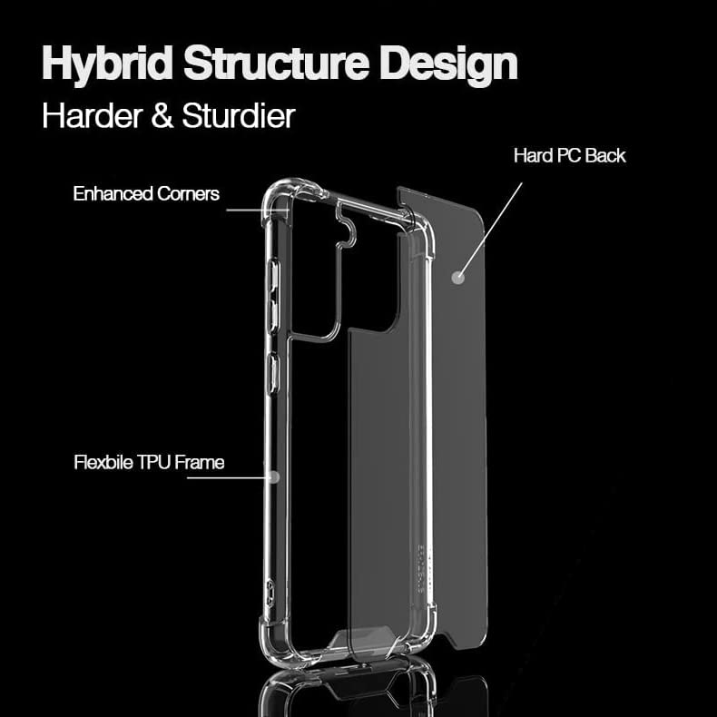 KIOMY Phone Case Samsung Galaxy S21 FE 5G Shockproof Bumper Hybrid Crystal Clear