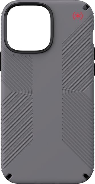 Speck Presidio2 Grip Bumper Case for iPhone 13 - Shock-Absorbent, + Magsafe - Graphite Grey