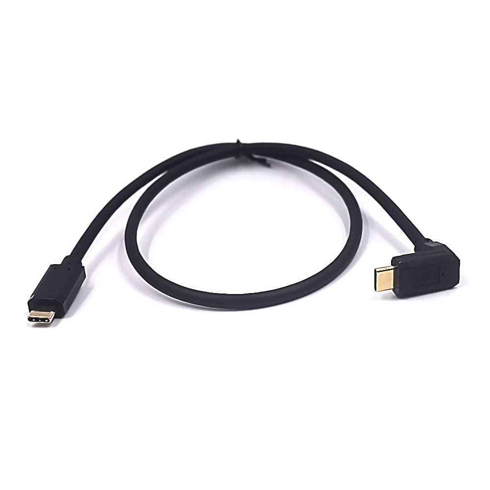 Kework 2Ft Usb 3.1 Type C Cable, Usb C Male To 90 Degree Up & Down Angle Usb C Male Cable, 3A & 10Gbps Sync Charging & Data Tran