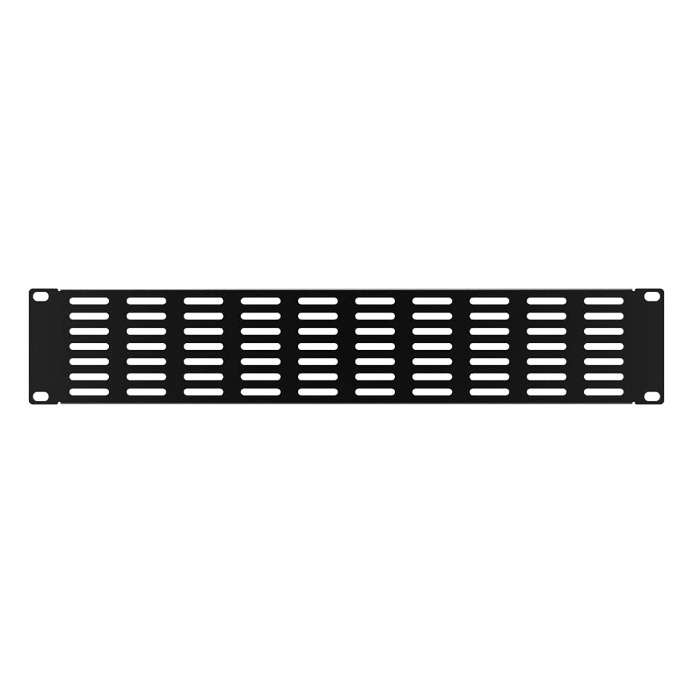Qiaoyoubang 2 Pack 2U Metal Vented Blank Panel For 19Inch Server Rack Or Cabinet, Black (2Uvbp2Pc)