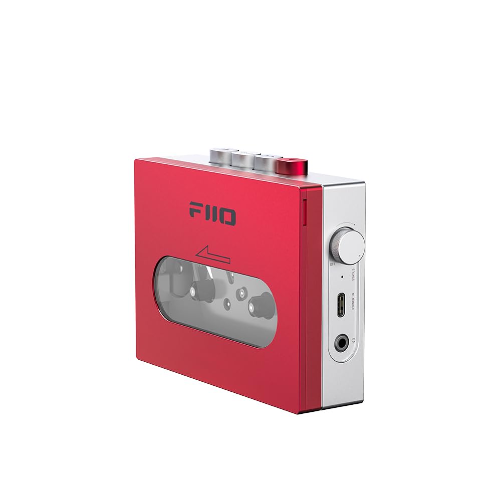 FiiO CP13 Portable Cassette Tape Player Ultra-Low Wow&Flutter 3.5mm Jack Aluminum Red Silver