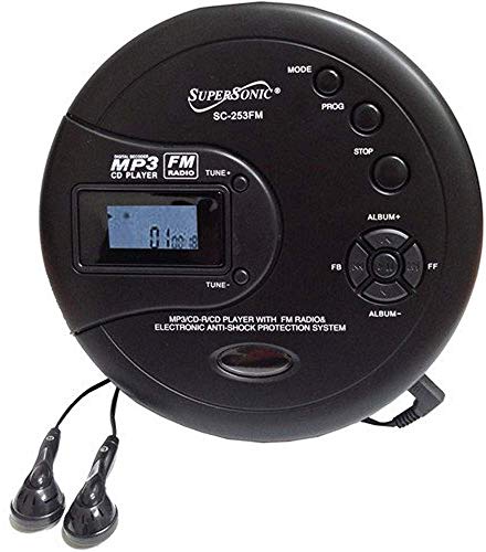 Supersonic Sc 253Fm Personal Mp3/Cd Player W/Fm Radio   Portable Device, Hq Stereo Earphones Included