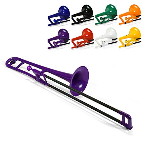 Pbone Pinstrument Plastic Trombone   Mouthpiece & Carrying Bag   Lightweight Versatile, Comfortable Grip   Bb Authentic Sound Fo