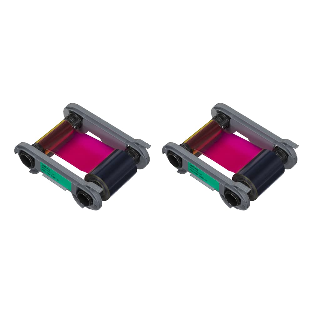 2 Pack   Evolis Primacy 2 R5F208A100 Color Ribbon   Ymcko   300 Prints