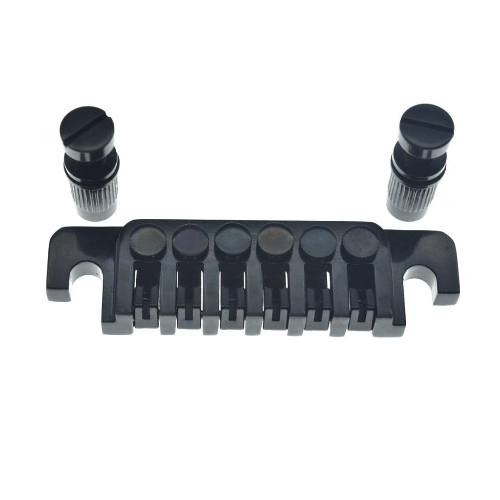 Kaish Electric Guitar Tp 6 Style Lp Bridge Stop Bar Vintage 70'S Bridge Tailpiece With Fine Tuners/Studs For Lp Les Paul/Sg/Es E