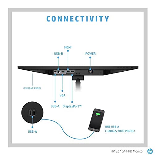 Hp E27 G4 27-Inches Full Hd 1920 X 1080 Pixels Anti-Glare Ips Monitor With Low Blue Light Mode And On-Screen Control