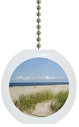Grassy Beach Tropical Ocean Solid Ceramic Fan Pull