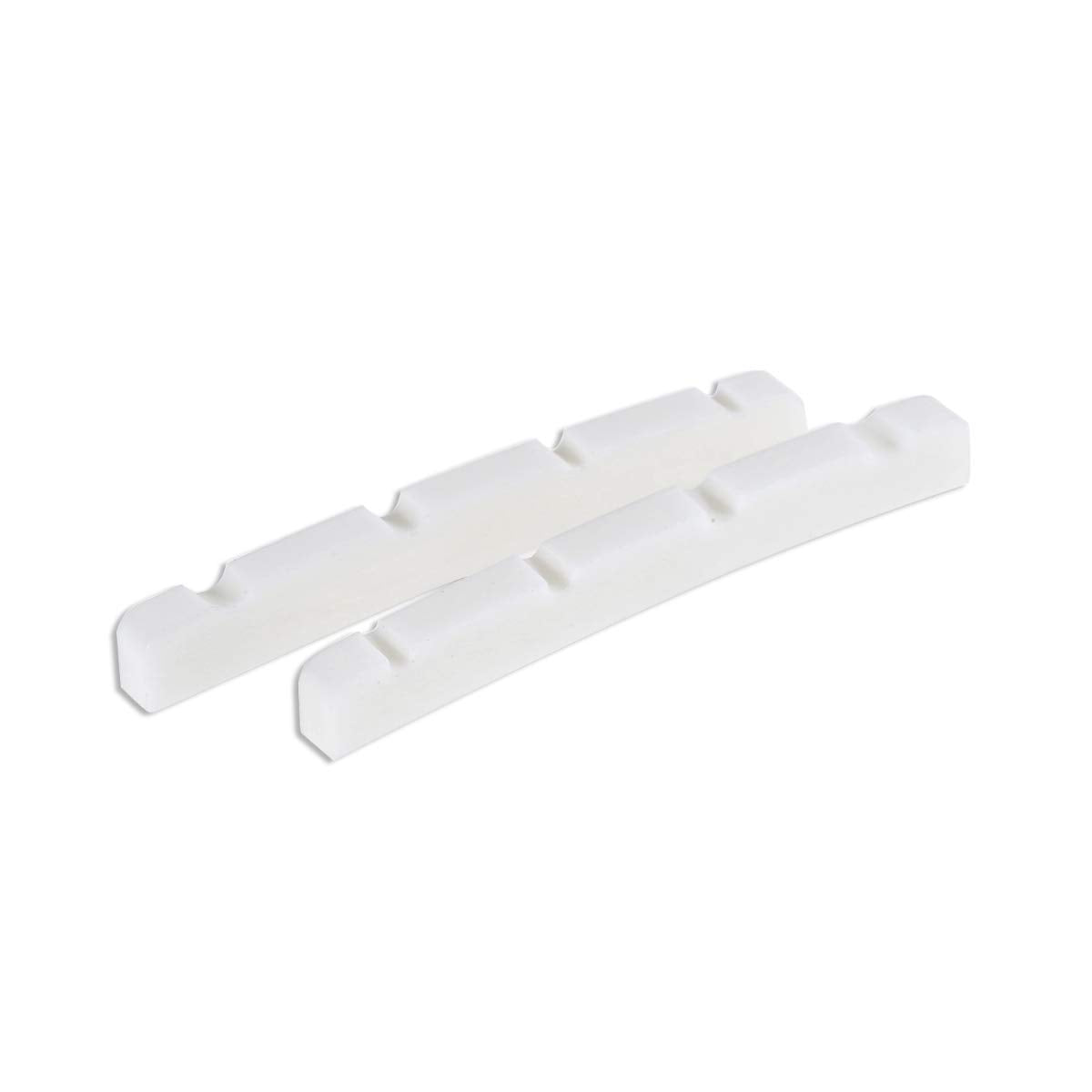 Musiclily Curved Bottom Slotted Bone Bass Nut For 4 Strings Fender Precision Jazz Bass, 42X3.2X4.6/4.8/4.6Mm (Pack Of 2)
