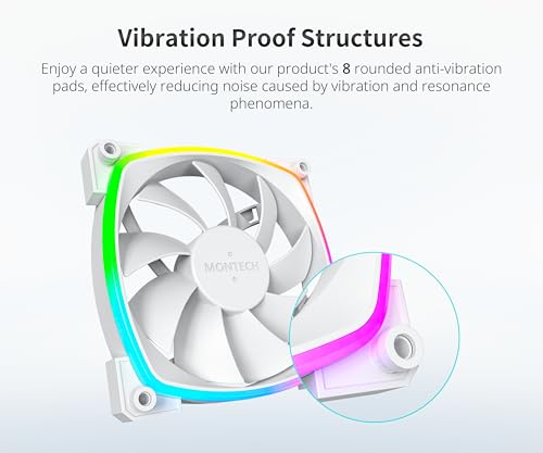 Montech Ax 120Mm   Pwm Fan   Silent Performance   High Speed 1600Pwm   High End Durability With Hdb Bearing   Stunning Outer Rin