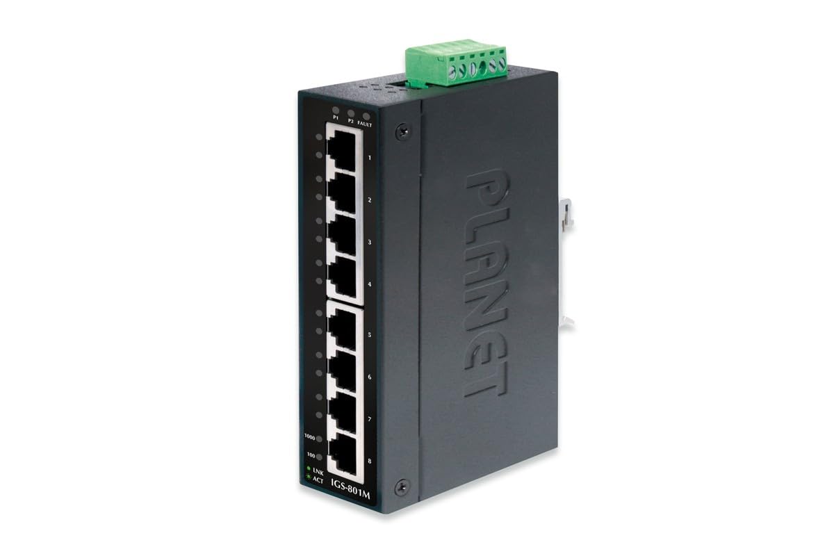 Igs 801M Ip30 Industrial Snmp Switch 8 Port 10/100/1000Base Tx ( 40~75C)