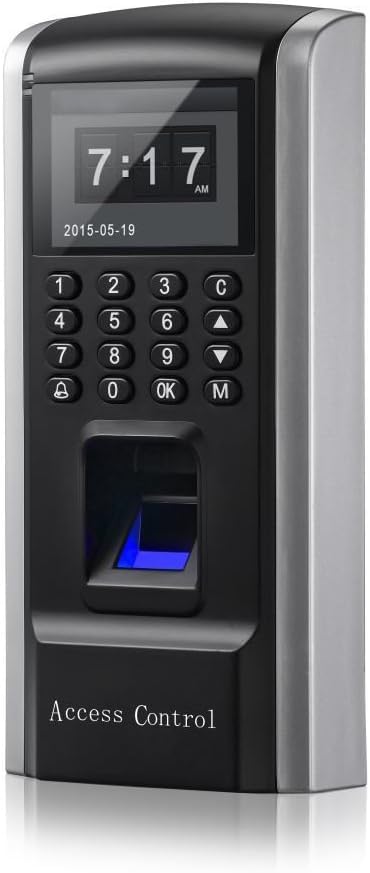 Mengqi Control Biometric Access Control System With Fingerprint Reader Strike Lock Exit Button 110V 240V Power Supply Box Frid Cards/Key Fobs For Fingerprint + Password +Id Card Biometric Access Entry