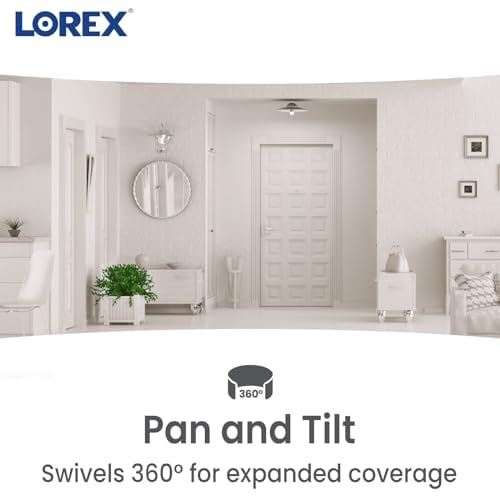 Lorex Smart Indoor Pan/Tilt Wi Fi Security Camera With Person Detection, Two Way Audio, And Smart Home Voice Control (2K Indoor)